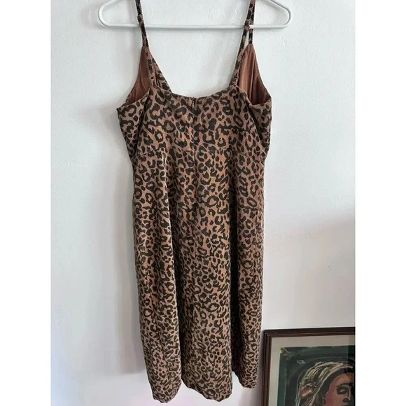 Lush Tan & Black Sleeveless Leopard Print Knee Length Dress Size Large - Picture 3 of 5